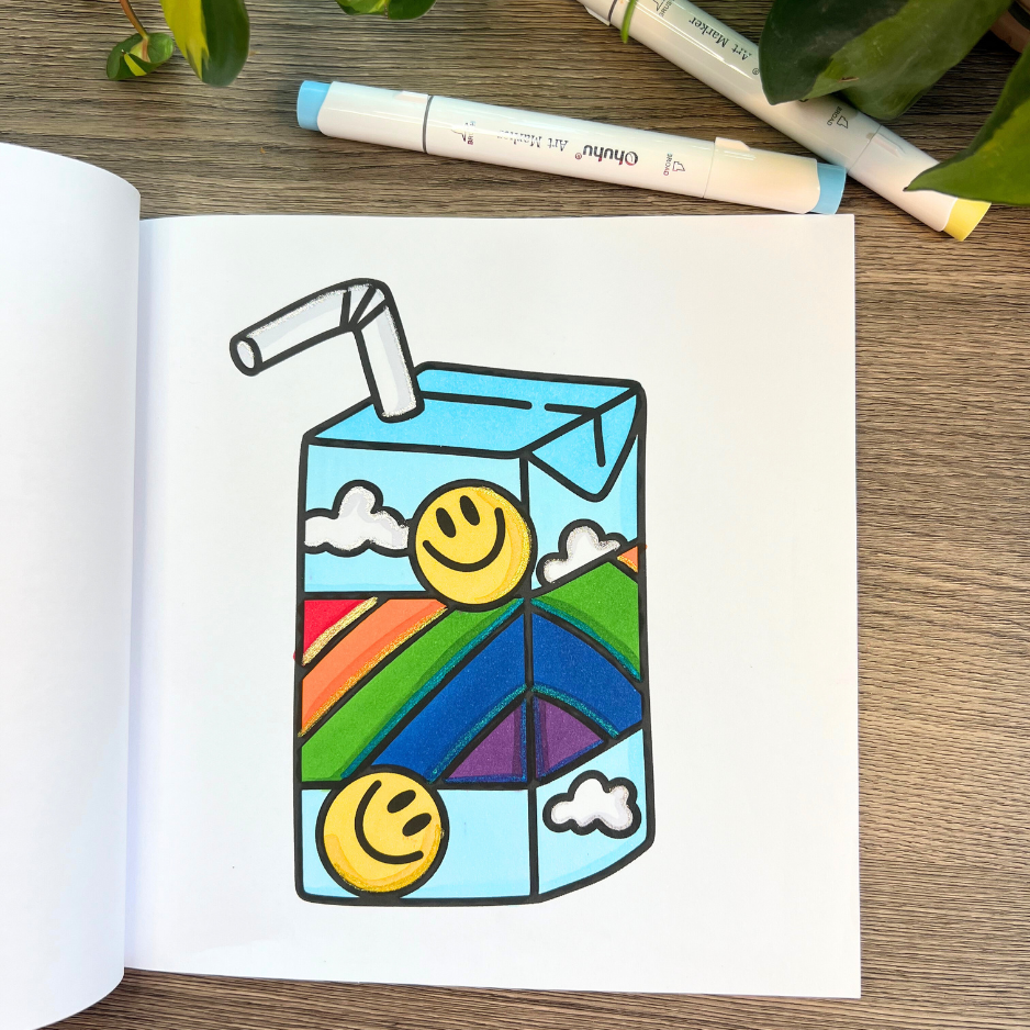 Picked For You! 2 Book Coloring Bundle with 8 Mystery Ohuhu Alcohol Markers by Wook Books
