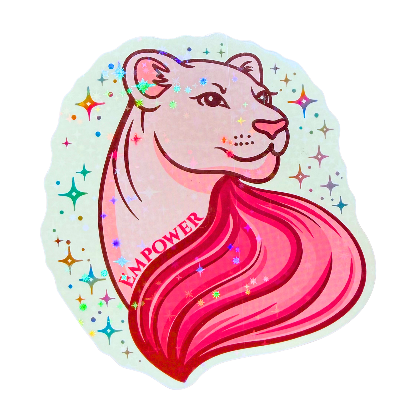 010 Empower Lionness Holographic Jumbo Sticker