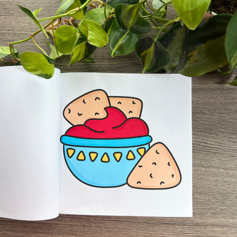Mexican Treats Coloring Book & Reusable Protective Sheet