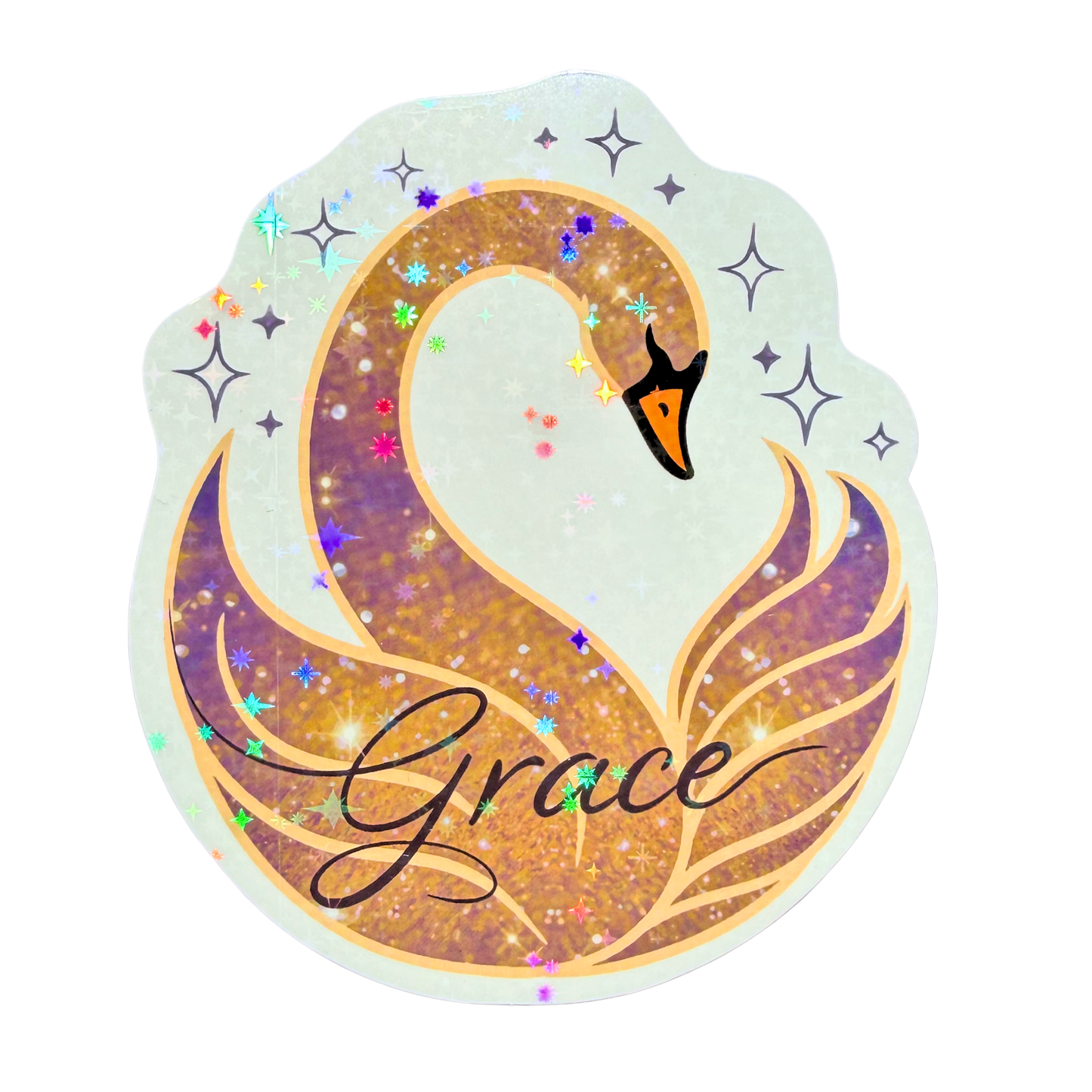 007 Grace Swan Holographic Jumbo Sticker