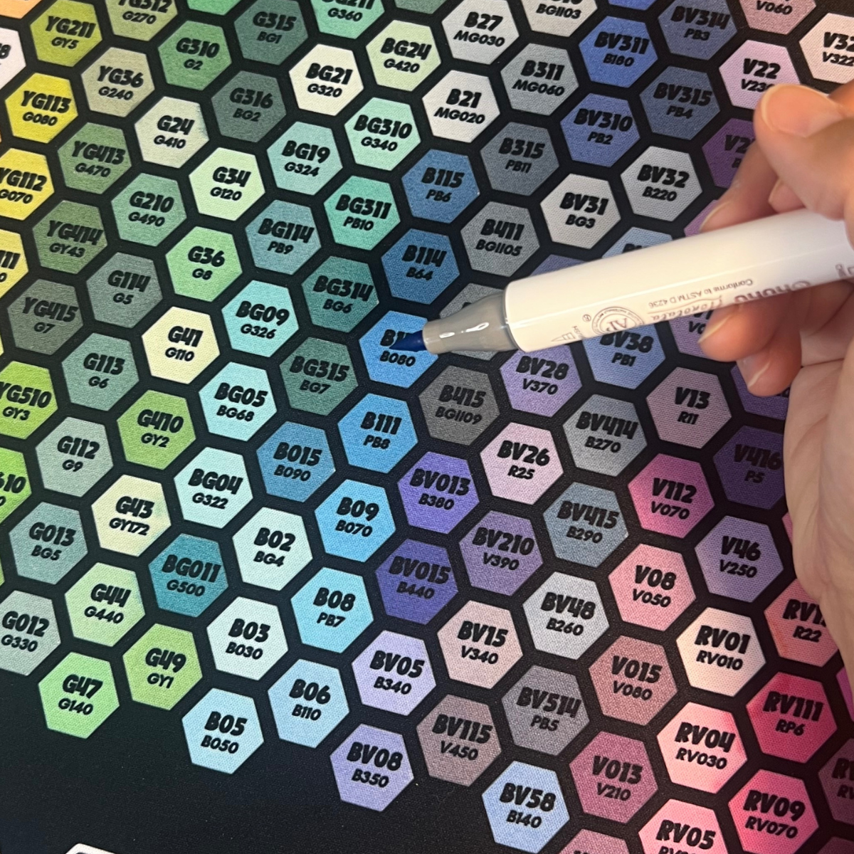 Wook Books Color Your Own Coloring Desk Mat and Ohuhu Marker Bundle