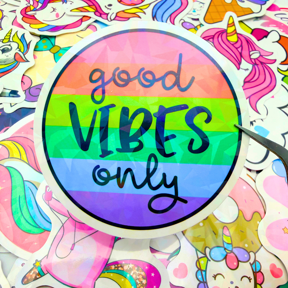 🦄✨ Magical Holographic Unicorn Stickers – 100 Pack!