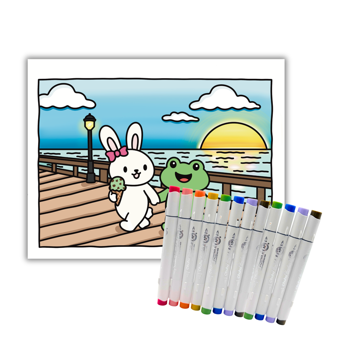 Sunset to Sea Premium Coloring Book