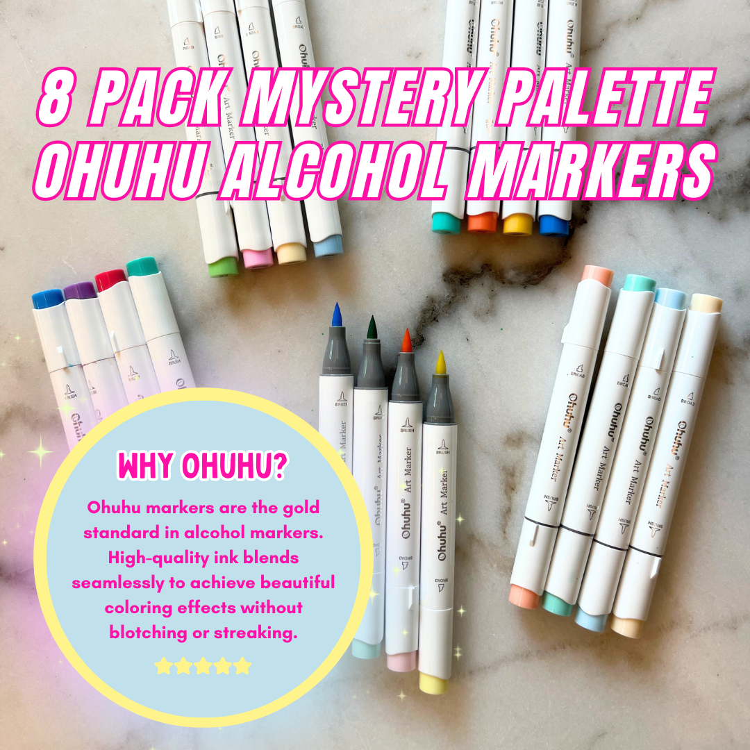 Picked For You! 3 Book Coloring Bundle with 8 Mystery Ohuhu Alcohol Markers by Wook Books