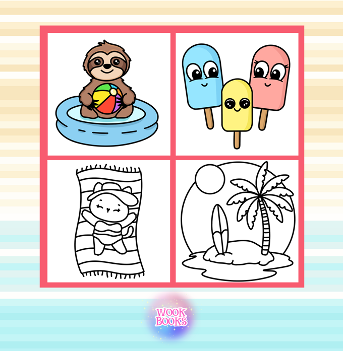 Summer Dayz Coloring Book & Reusable Protective Sheet