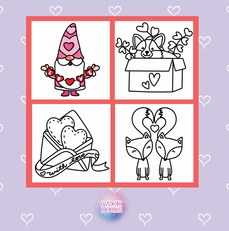 Candy Hearts Coloring Book & Reusable Protective Sheet