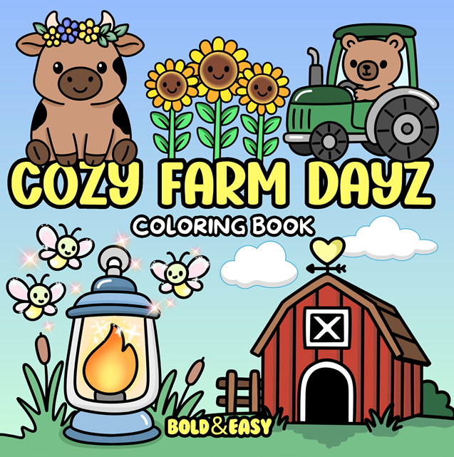 Cozy Farm Dayz Coloring Book & Reusable Protective Sheet