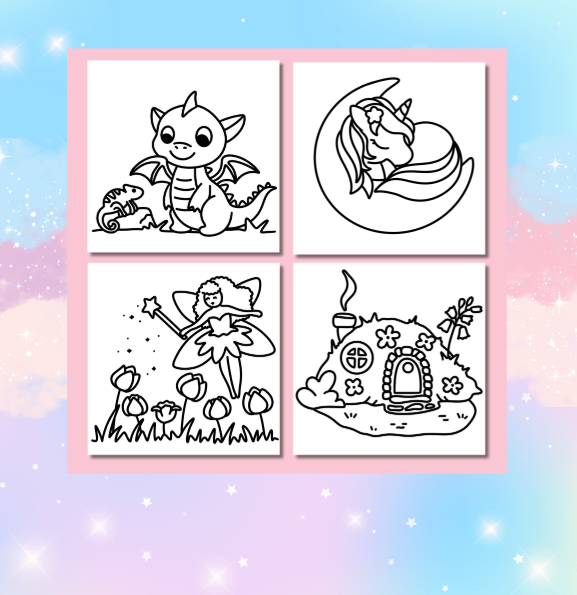 Enchanted Coloring Book & Reusable Protective Sheet