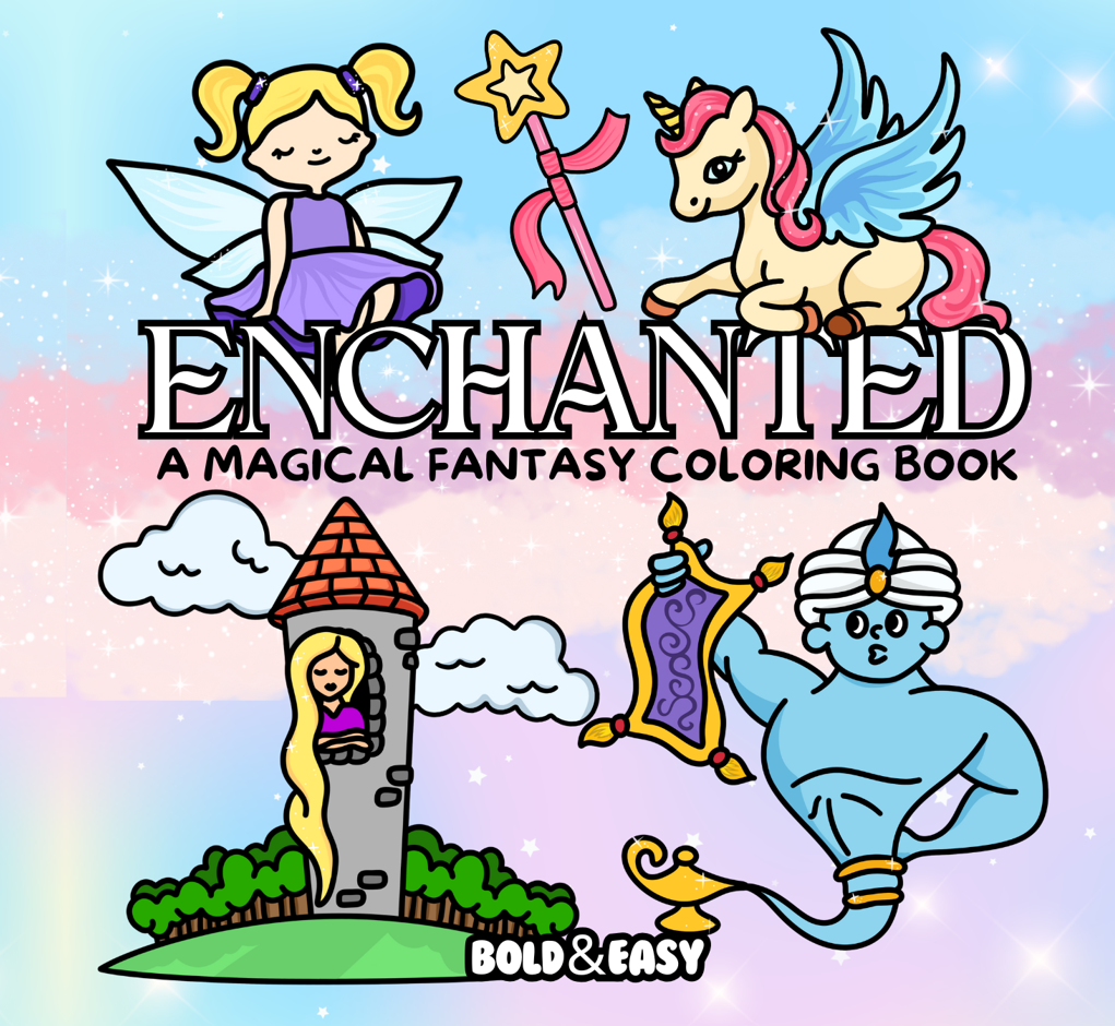 Enchanted Coloring Book & Reusable Protective Sheet