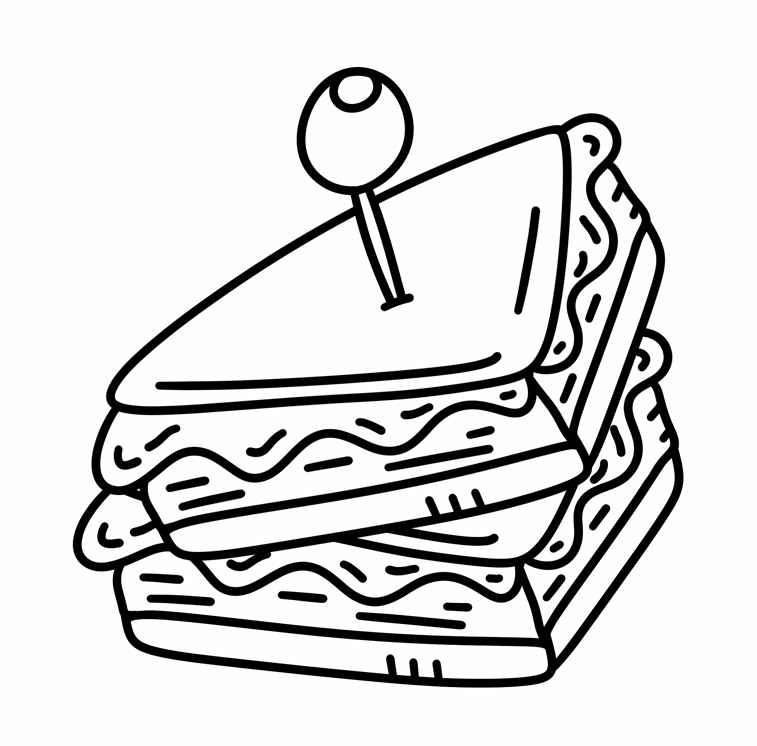 Food & Snacks Coloring Book & Reusable Protective Sheet by Wook Books