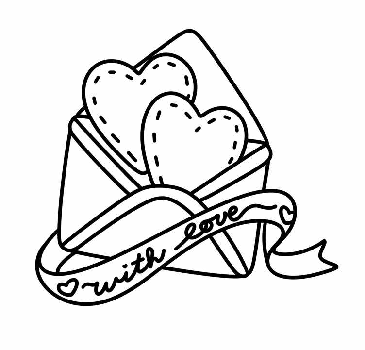 Candy Hearts Coloring Book & Reusable Protective Sheet