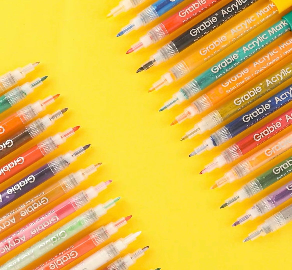 48 Grabie Acrylic Markers Paint Pens Set (Drawing Pad Included)