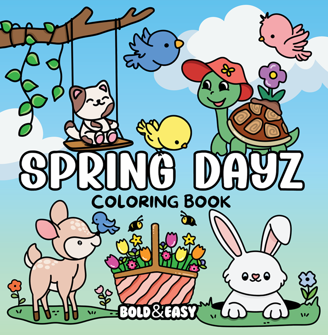 Spring Dayz Coloring Book & Reusable Protective Sheet