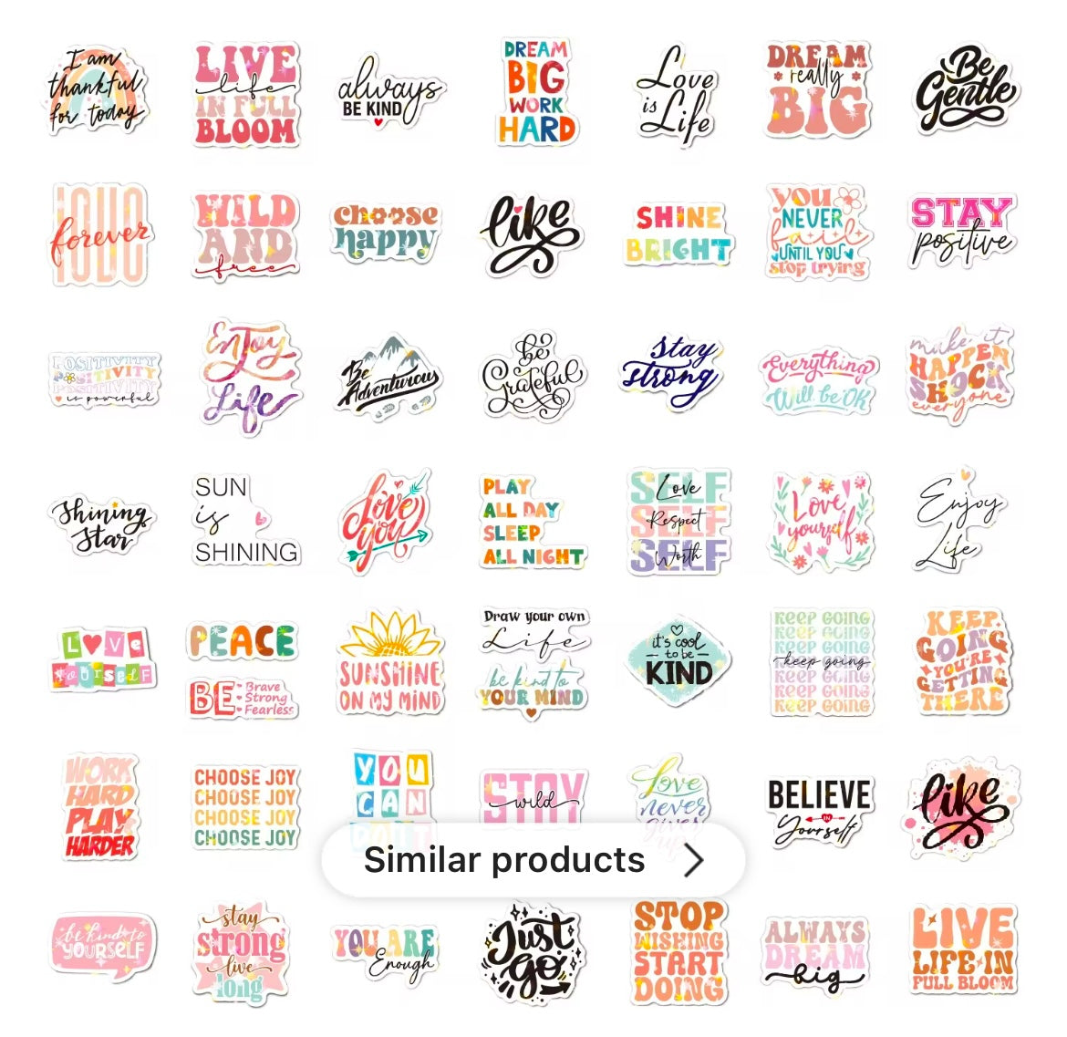 100PCS Holographic Vinyl Motivational Stickers