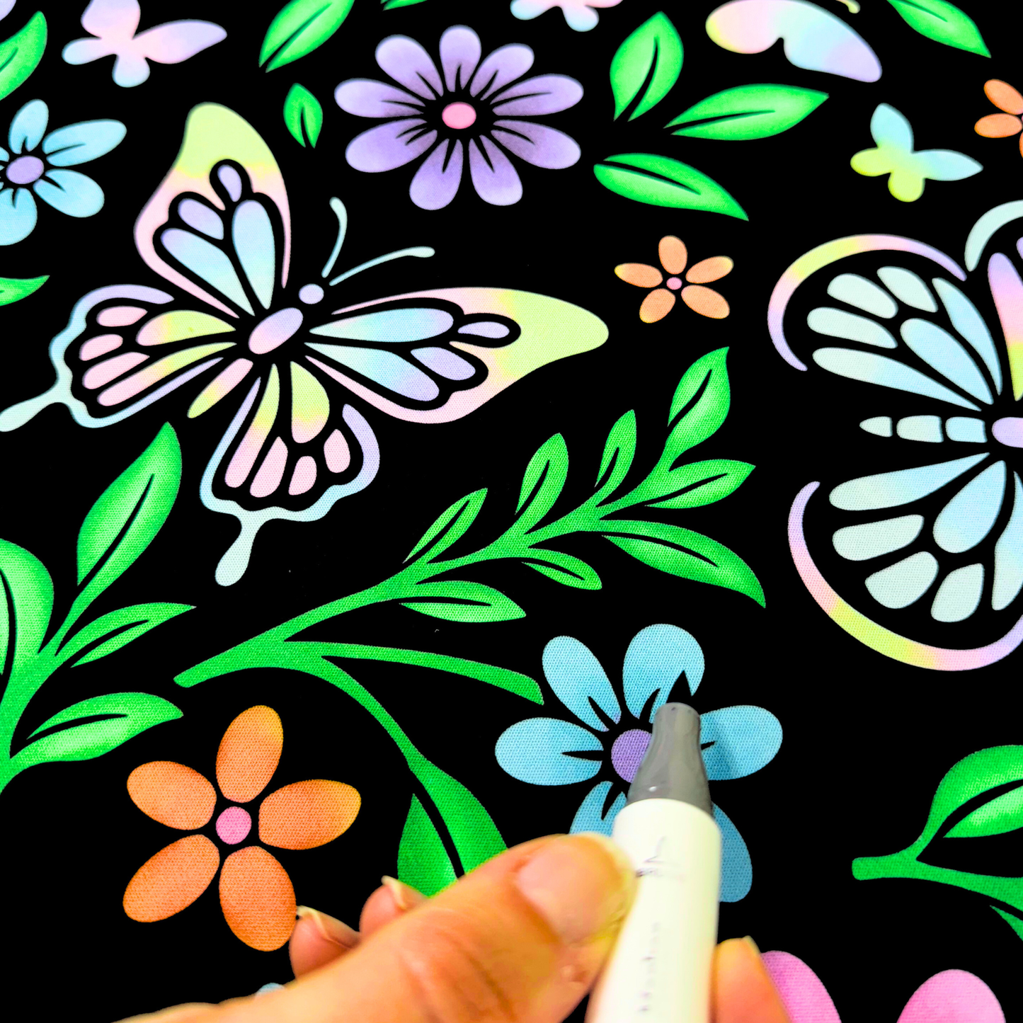 Wook Books Color Your Own Coloring Desk Mat and Ohuhu Marker Bundle