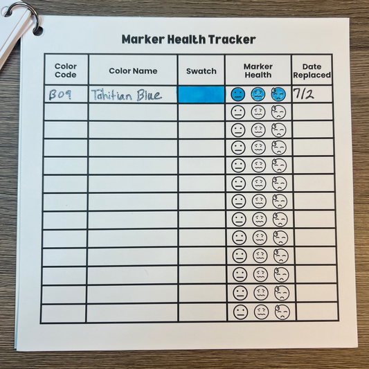 Health Tracker Expansion Sheets for Wook Books Ohuhu Swatch Kit