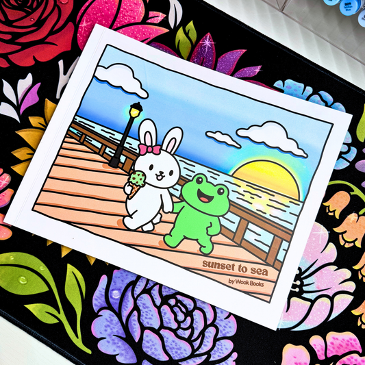 Sunset to Sea Premium Coloring Book