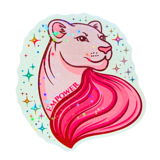 010 Empower Lionness Holographic Jumbo Sticker