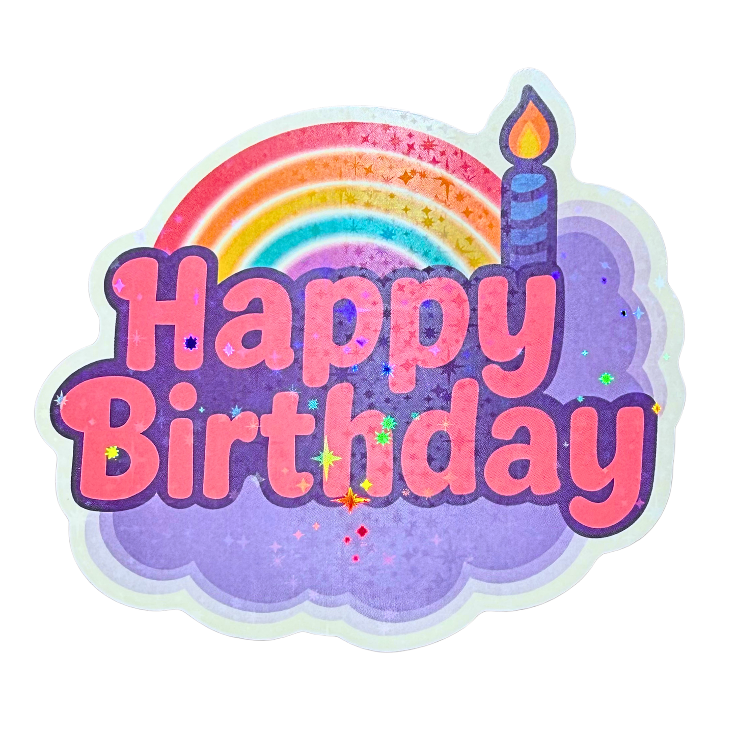 024 Happy Birthday Holographic Jumbo Sticker