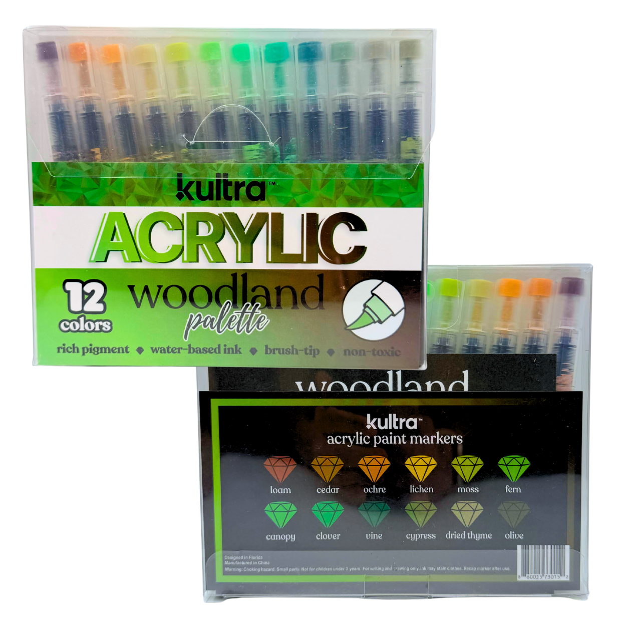 Kultra Brush Tip Acrylic Paint Markers – 12 Pack