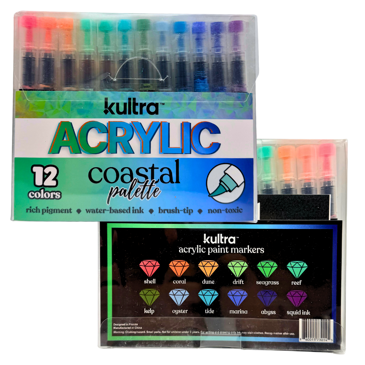 Kultra Brush Tip Acrylic Paint Markers – 12 Pack
