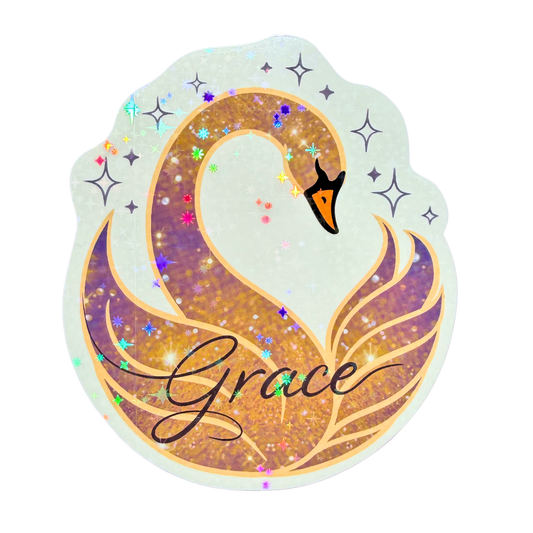 007 Grace Swan Holographic Jumbo Sticker