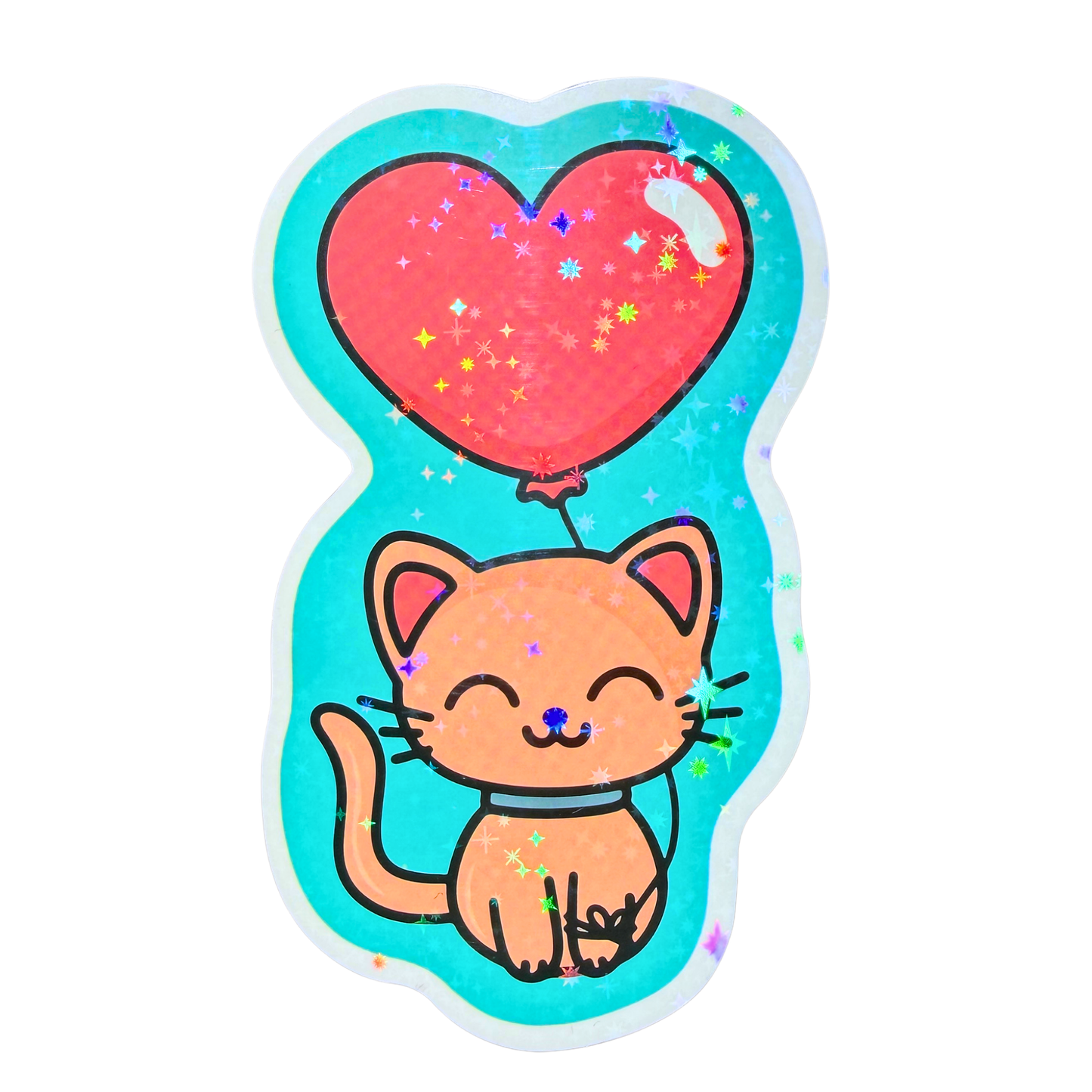 020 Valentine Balloon Kitty Holographic Jumbo Sticker