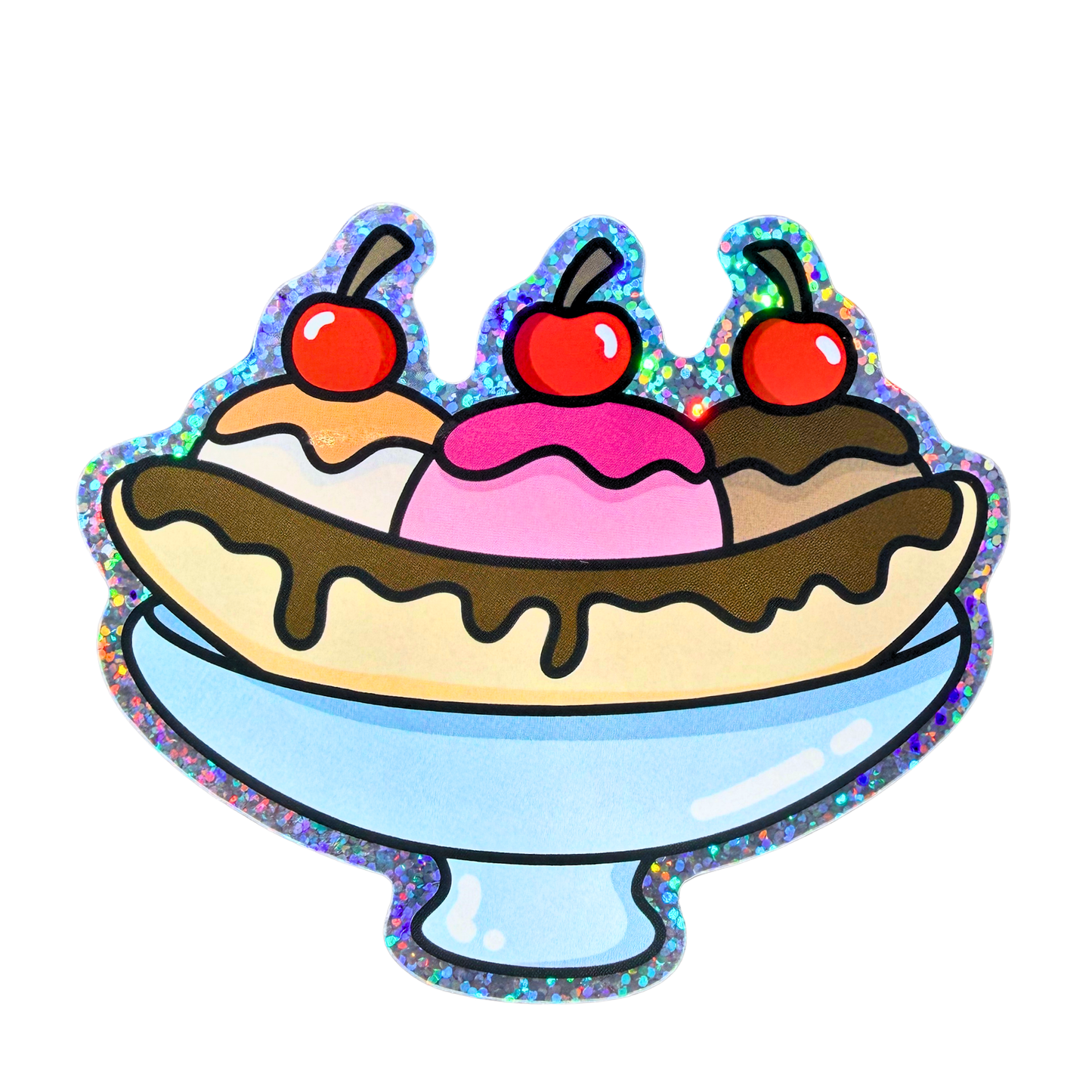 033 Banana Split Holographic Jumbo Sticker
