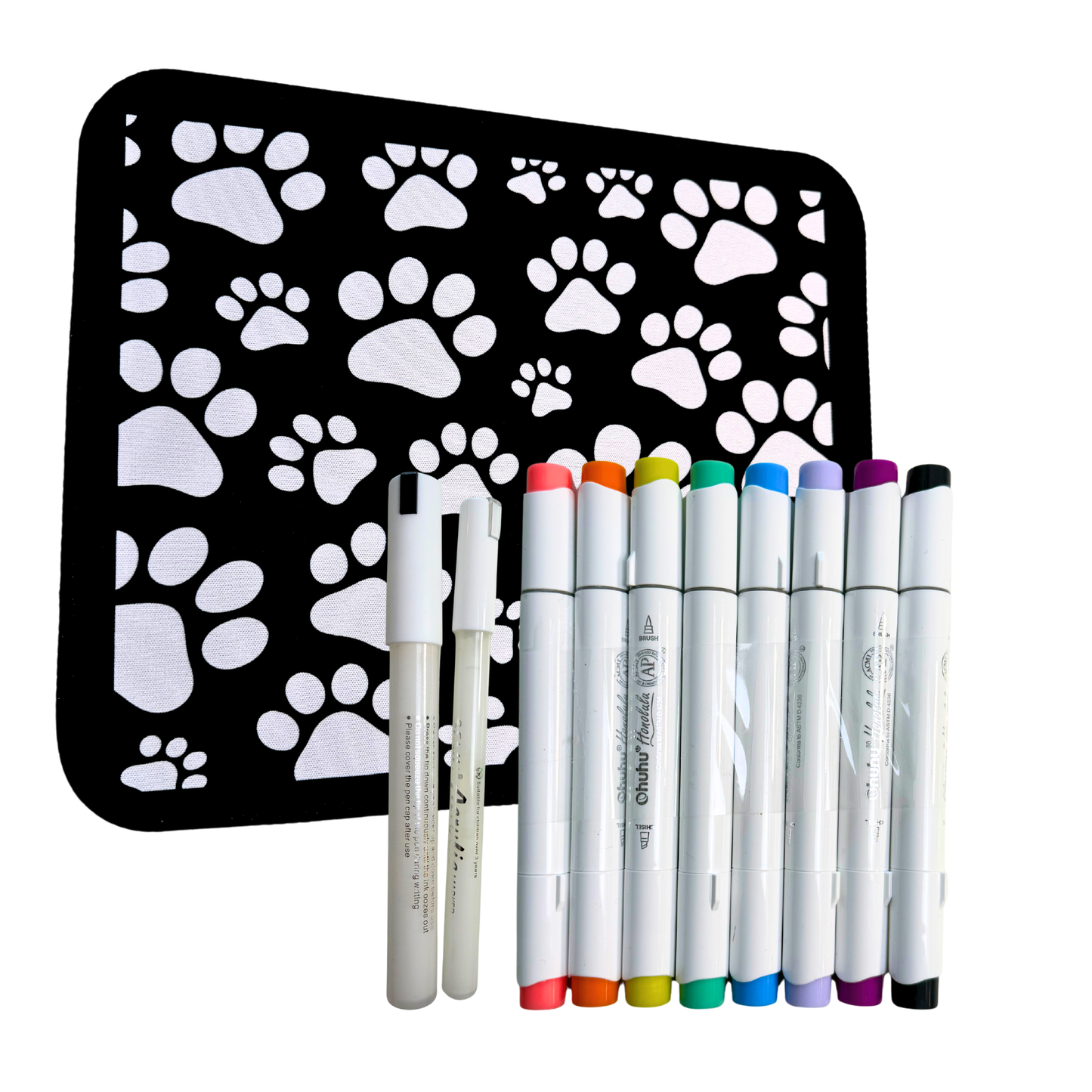 BUNDLE Mini Desk Mat Coloring Bundle with Alcohol Markers by Wook Books
