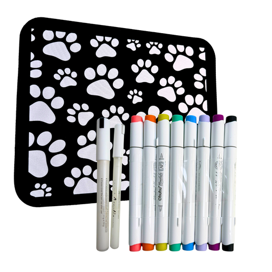 BUNDLE Mini Desk Mat Coloring Bundle with Alcohol Markers by Wook Books