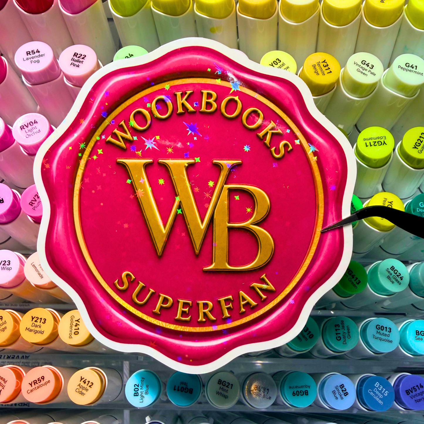 038 Super Fan Exclusive Wax Seal Holographic Vinyl Sticker – Pink