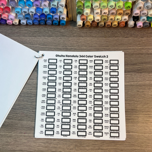 Replacement Swatch Sheet 2 for Ohuhu Swatch Kit – Single Sheet