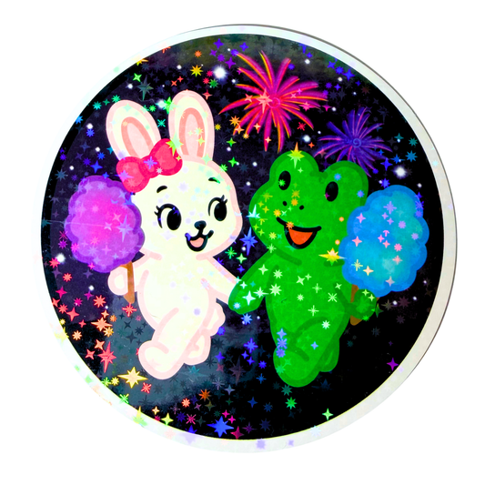 042 Cotton Candy Walk Night Holographic Jumbo Sticker