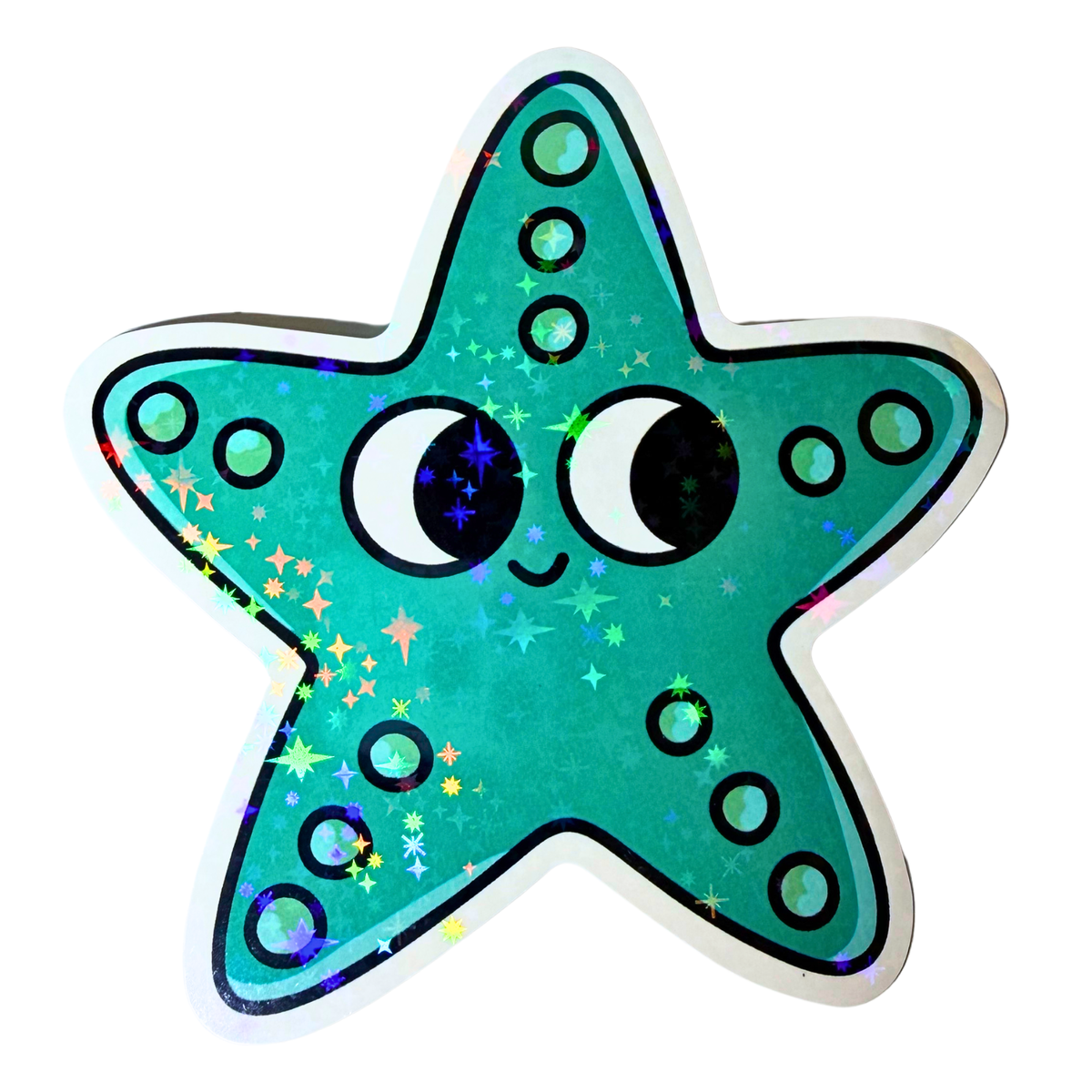 043 Starfish Holographic Jumbo Sticker