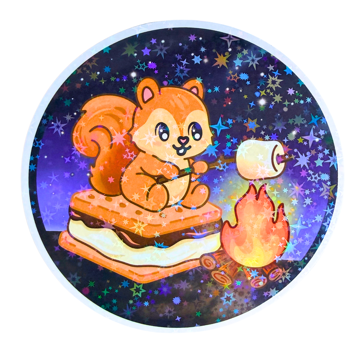 045 Sadie S'mores Holographic Jumbo Sticker