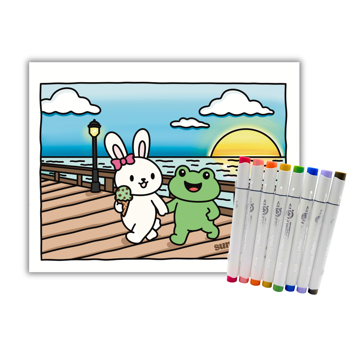 Sunset to Sea Premium Coloring Book