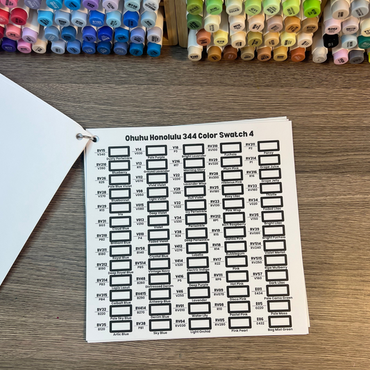 Replacement Swatch Sheet 4 for Ohuhu Swatch Kit – Single Sheet