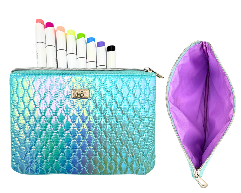 Wook Books Mermaid Marker Bag + 8 Pack Ohuhu Alcohol Markers | Curated Color Palette Set