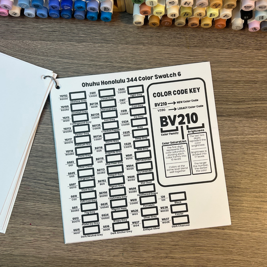 Replacement Swatch Sheet 6 for Ohuhu Swatch Kit – Single Sheet