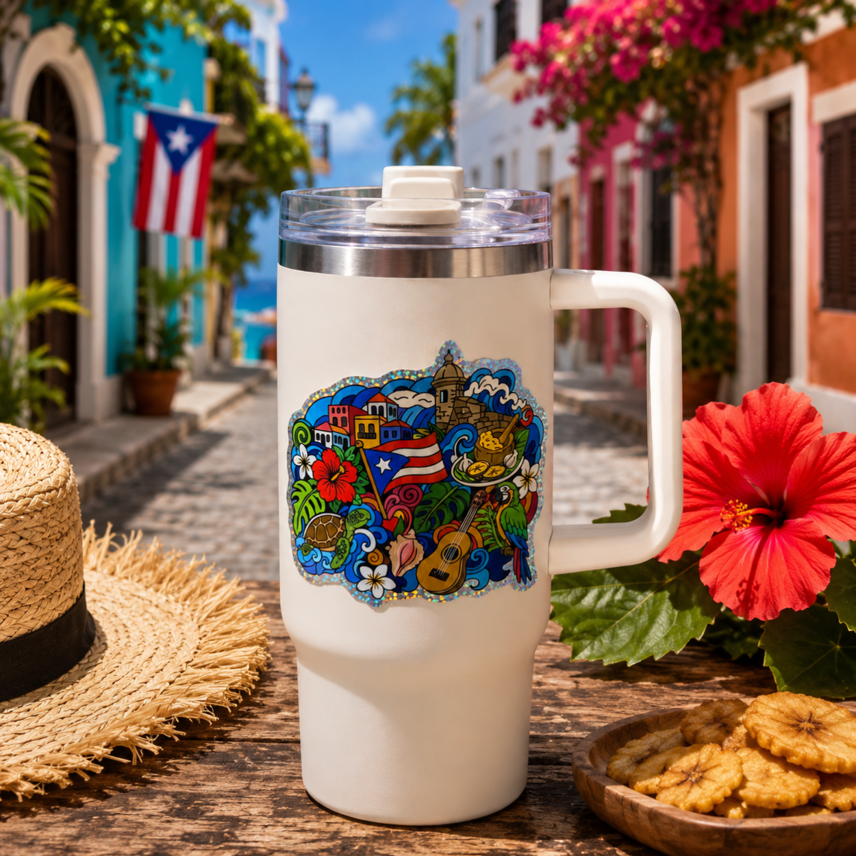WEPA! Jumbo Holographic Puerto Rico Vinyl Sticker | Hand-Drawn Original Artwork by Wook Books