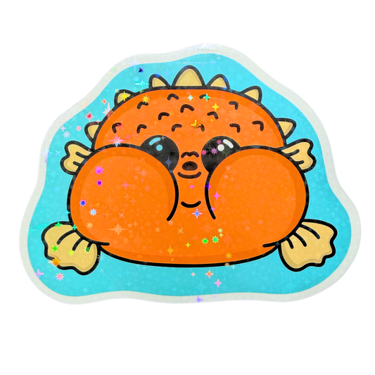 004 Puffer Fish Holographic Jumbo Sticker