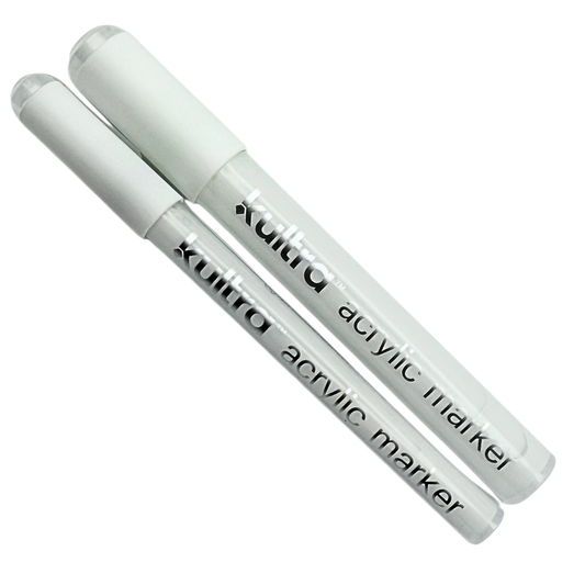 Kultra White Acrylic Paint Markers Set – 3mm & 0.7mm Professional Paint Pens