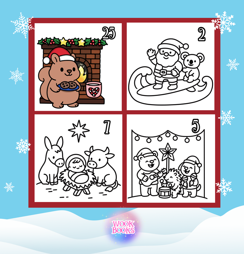 Advent Christmas Around the World Coloring Book & Reusable Protective Sheet