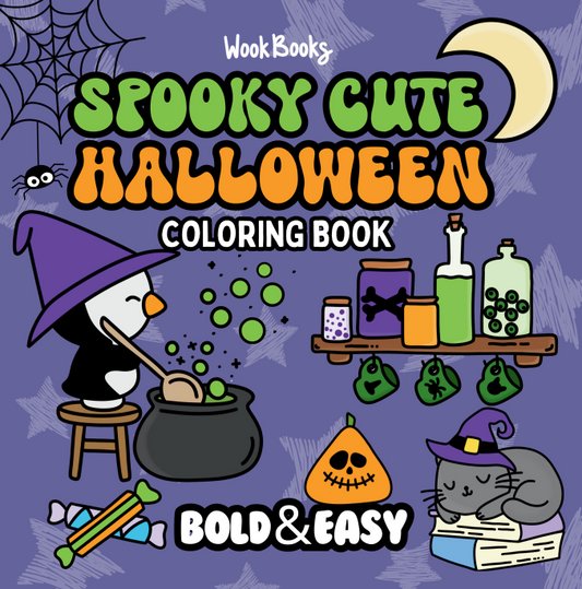 Spooky Cute Halloween Coloring Book & Reusable Protective Sheet