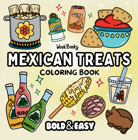 Mexican Treats Coloring Book & Reusable Protective Sheet