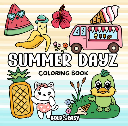 Summer Dayz Coloring Book & Reusable Protective Sheet
