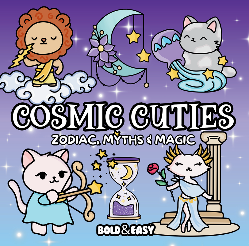 Cosmic Cuties Coloring Book & Reusable Protective Sheet