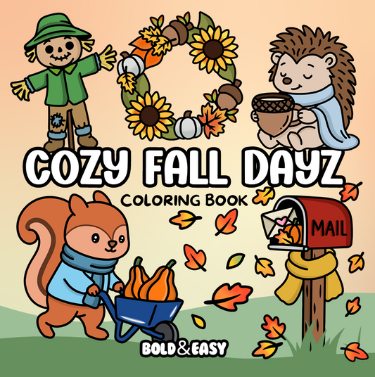 Cozy Fall Dayz Coloring Book & Reusable Protective Sheet