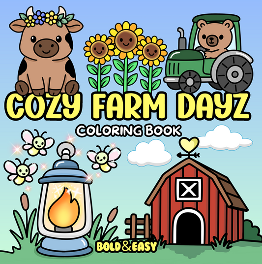 Cozy Farm Dayz Coloring Book & Reusable Protective Sheet
