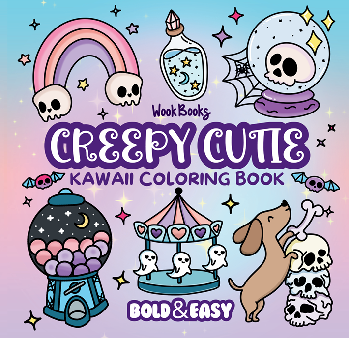 Creepy Cutie Coloring Book & Reusable Protective Sheet